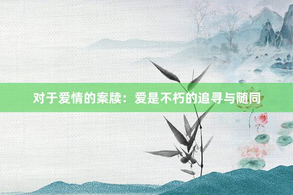 对于爱情的案牍:爱是不朽的追寻与随同
