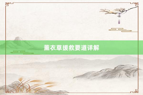 薰衣草援救要道详解